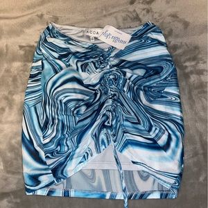 Vanilla sky runched marble skirt